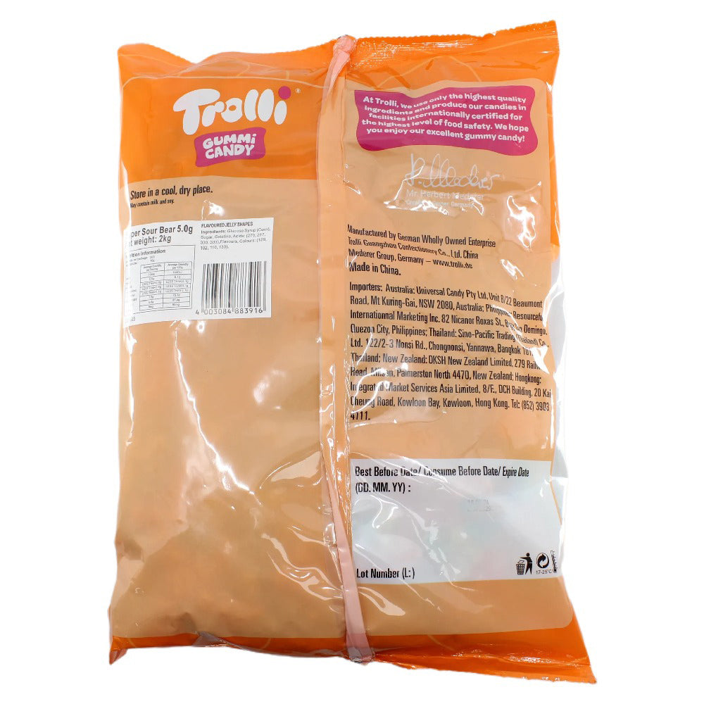 Trolli Sour Bears Candy Lollies Sweets Bulk Pack 2kg