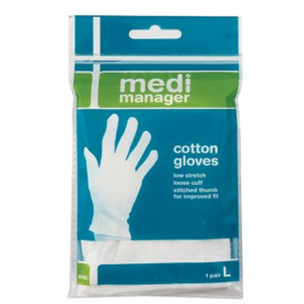 Medi Manager Protective Cotton Gloves 1 Pair Large