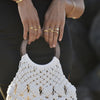 Culturesse Elowen Natural Woven Netting Bag (White)