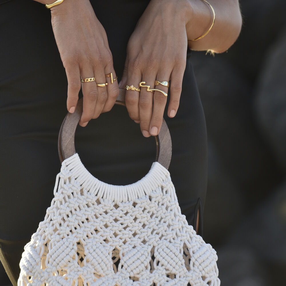 Culturesse Elowen Natural Woven Netting Bag (White)