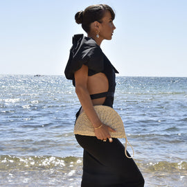 Culturesse Vana Natural Hand Woven Straw Bag (White)