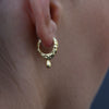 Culturesse Jaune Textured Teardrop Huggie Earrings (Gold)