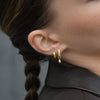 Culturesse Jaune Textured Teardrop Huggie Earrings (Gold)