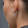 Culturesse Jaune Textured Teardrop Huggie Earrings (Silver)