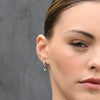 Culturesse Jaune Textured Teardrop Huggie Earrings (Silver)