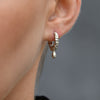 Culturesse Jaune Textured Teardrop Huggie Earrings (Silver)