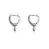 Culturesse Jaune Textured Teardrop Huggie Earrings (Silver)