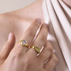 Culturesse Eleonore Gold Vermeil Zircon Open Ring