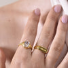 Culturesse Eleonore Gold Vermeil Zircon Open Ring
