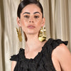 Culturesse Belladonna 22K Gold Sculpture Art Earrings