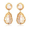 Culturesse Chrysanne 22K Baroque Pearl Drop Earrings