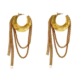Culturesse McKenna 24K Bowl Chain Earrings (Imperfect)