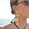 Culturesse Ginevra Textured 24K Geo Sculpture Art Earrings