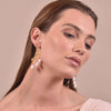 Culturesse Esmese Artisan 24K Coral Pearl Drop Earrings