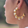 Culturesse Annalisa 24K Natural Pearl Hoop Earrings