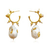 Culturesse Francoise Luxury 24K Baroque Pearl Drop Earrings (with Gold Leaf)