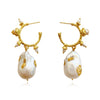 Culturesse Francoise Luxury 24K Baroque Pearl Drop Earrings (with Gold Leaf)