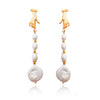 Culturesse Desiree Artisan 24K Pearl Drop Earrings