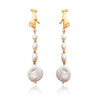 Culturesse Desiree Artisan 24K Pearl Drop Earrings