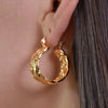 Culturesse Emani 24K Gold Weave Huggie Earrings