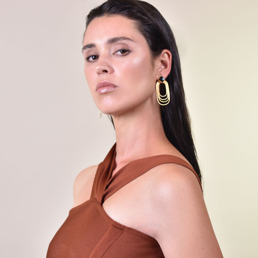 Culturesse Leora Artisan 24K Gold Layered Earrings