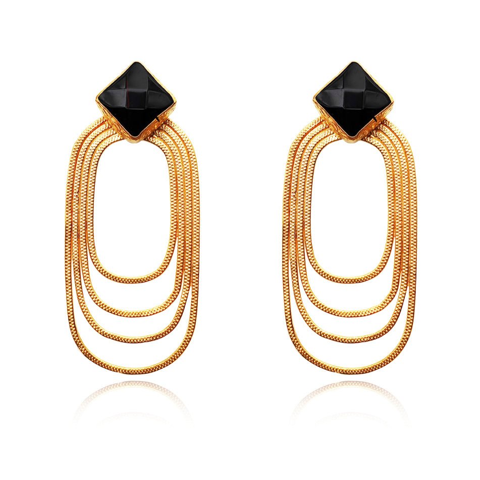 Culturesse Leora Artisan 24K Gold Layered Earrings