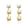 Culturesse Lyanna 22K Premium Pearl Drop Earrings (3 Pearls)