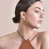 Culturesse Laure Artsy Curved Lining Earrings (Gold)