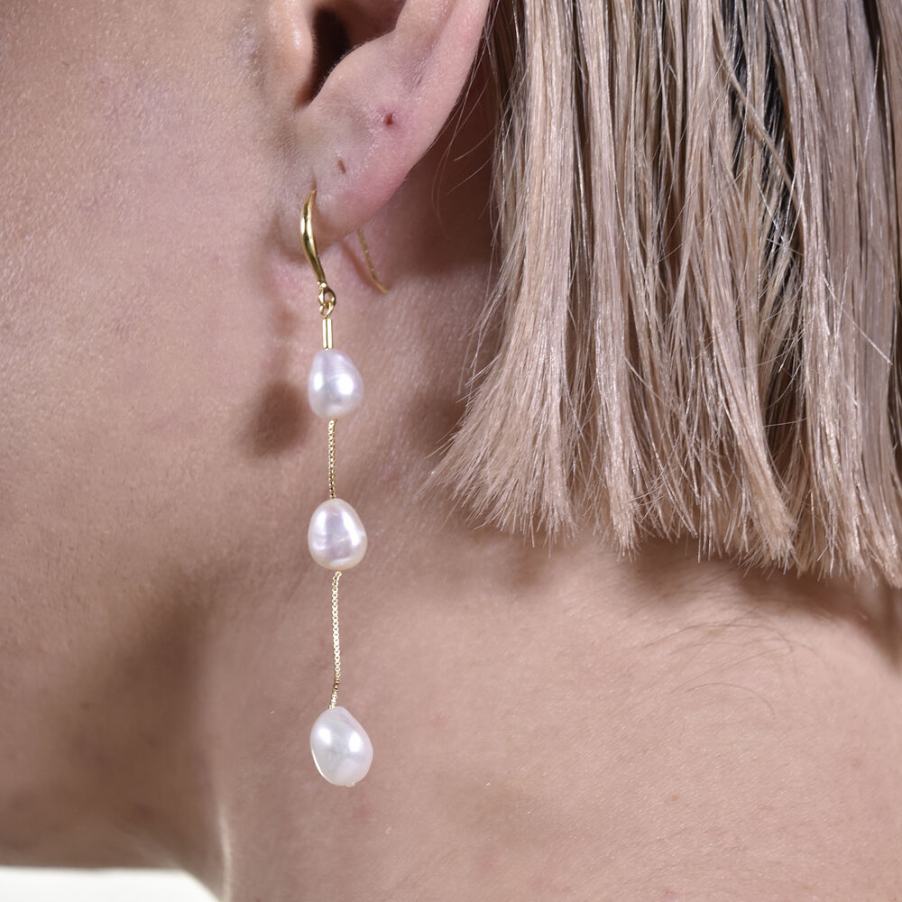 Culturesse Aquene Freshwater Pearl String Earrings
