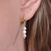 Culturesse Holly Dainty Freshwater Pearl Drop Earrings (Gold)