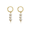 Culturesse Holly Dainty Freshwater Pearl Drop Earrings (Gold)