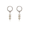 Culturesse Holly Dainty Freshwater Pearl Drop Earrings (Silver)