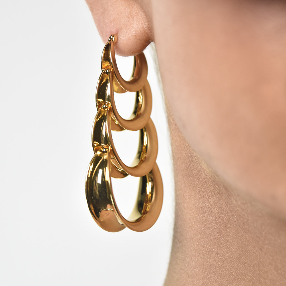 Culturesse Lotta Luxury Sculptural Hoop Earrings
