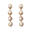 Culturesse Esmerelda Luxury Baroque Pearl Earrings - Gold
