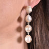 Culturesse Esmerelda Luxury Baroque Pearl Earrings - Silver