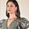 Culturesse Esmerelda Luxury Baroque Pearl Earrings - Silver