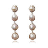 Culturesse Esmerelda Luxury Baroque Pearl Earrings - Silver