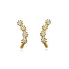 Culturesse Alanna Diamante Curve Stud Earrings (Gold)