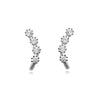 Culturesse Alanna Diamante Curve Stud Earrings (Silver)