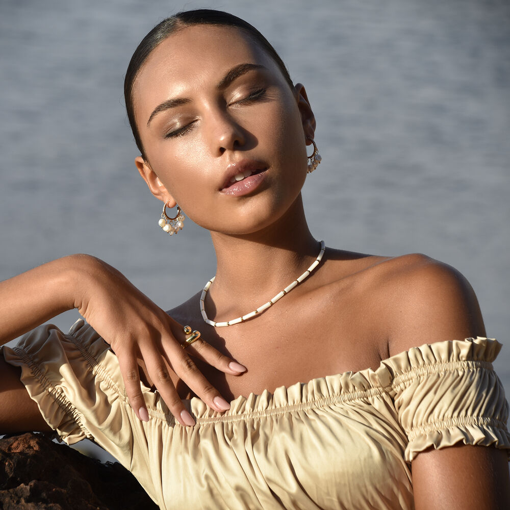 Culturesse Summer Freshwater Pearl Drop Earrings