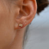 Culturesse Aquarius Artisan Zirconia Pave Stud Earrings (Gold)