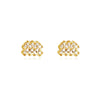 Culturesse Aquarius Artisan Zirconia Pave Stud Earrings (Gold)