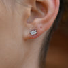 Culturesse Aquarius Artisan Zirconia Pave Stud Earrings (Silver)