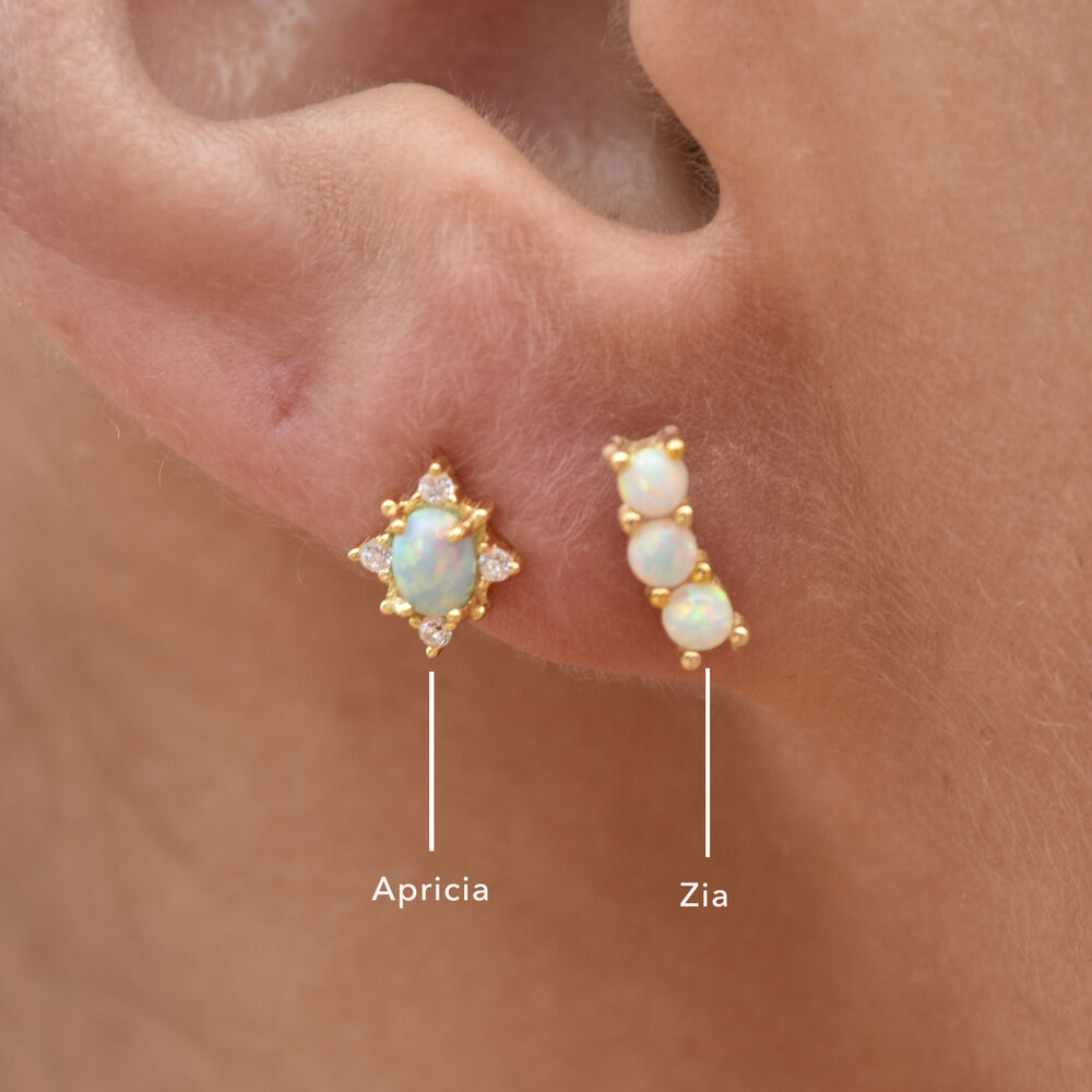 Culturesse Zia Dainty Opal Stud Earrings