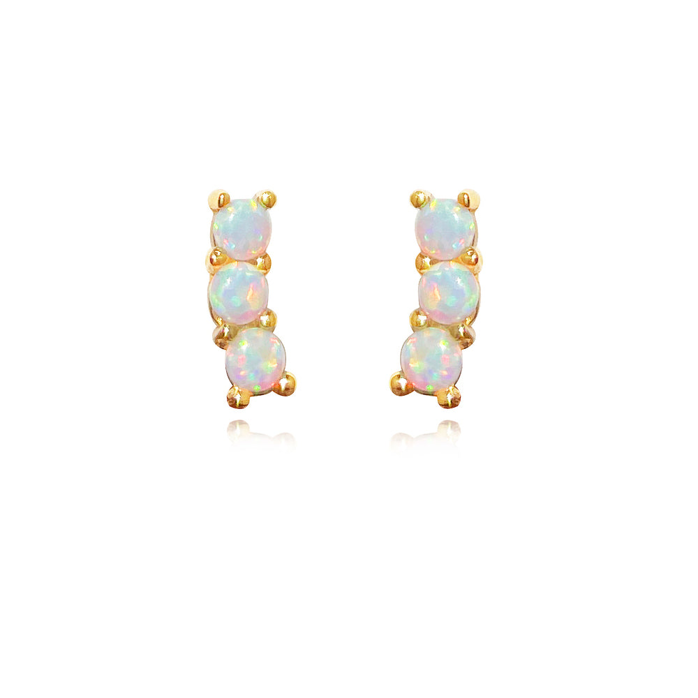 Culturesse Zia Dainty Opal Stud Earrings