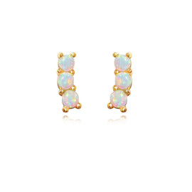 Culturesse Zia Dainty Opal Stud Earrings