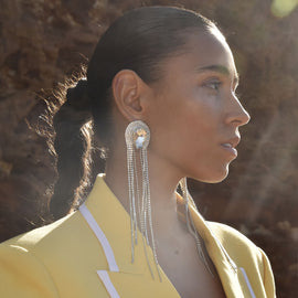 Culturesse Isolde Diamante Tassel Drop Earrings