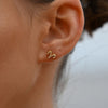 Culturesse Aries Artisan Zirconia Pave Stud Earrings (Gold)