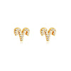 Culturesse Aries Artisan Zirconia Pave Stud Earrings (Gold)