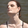 Culturesse Carlotta 24K Baroque Pearl Drop Earrings (Rose Quartz)
